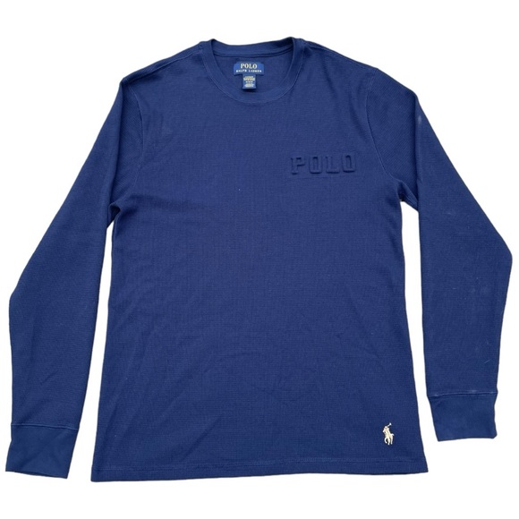 Navy Blue Ralph Lauren Long Sleeve Shirt (M) - Picture 4 of 9